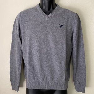 Men’s AEO Gray V-neck Sweater